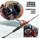 Kit Carretilha Seasir Cast xZ + Vara Biutifu + Linha Seasir| BLACK FRIDAY Pescando Online - Pescando Online