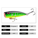 Kit de Iscas Popper Pescando Online | 5 Unidades (Para Pesca em Superfície) - Pescando Online