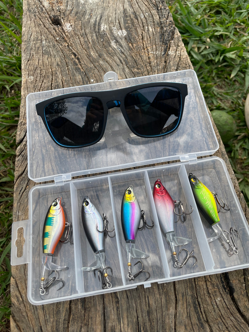 Isca Articial Flutuante com Hélice 5 unidades + Manual da Pesca de Brinde