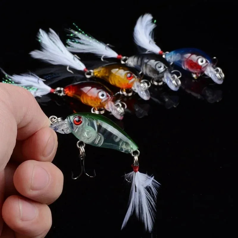 ANFS-Minnow Fishing Lure Set, Iscas Artificiais, Wobbler Crankbait, Combater Acessórios De Pesca, 4g, 4,5 centímetros, 5Pcs