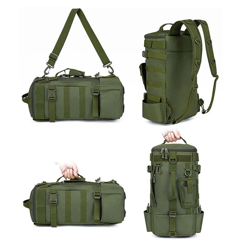 Mochila Tática de Pesca com Suporte para Haste e Armazenamento