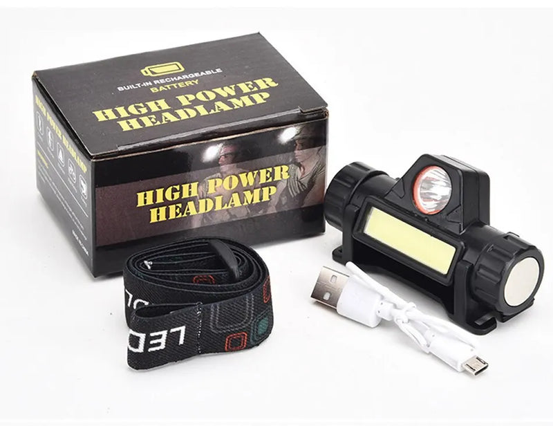 Recarregável COB LED USB Farol Forte Magnético Poderoso Farol Super Bright Waterproof Head Torch Para Pesca Ao Ar Livre