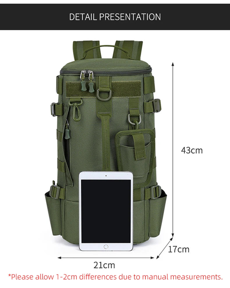 Mochila Tática de Pesca com Suporte para Haste e Armazenamento