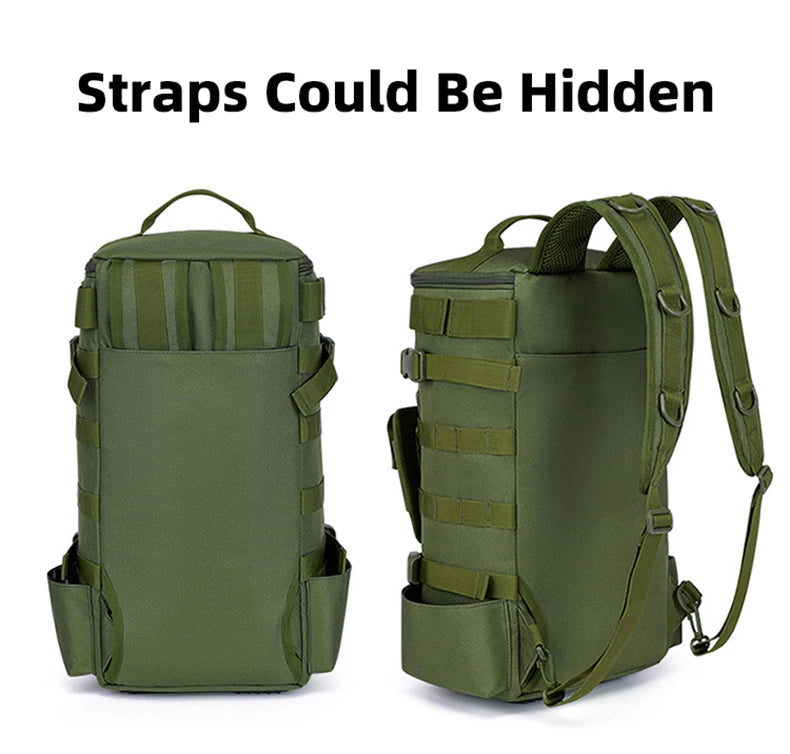 Mochila Tática de Pesca com Suporte para Haste e Armazenamento