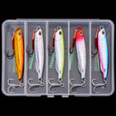 Kit 5 Iscas Metal Jig com Caixa – 10g a 60g | Isca Artificial para Pesca em Água Salgada e Doce
