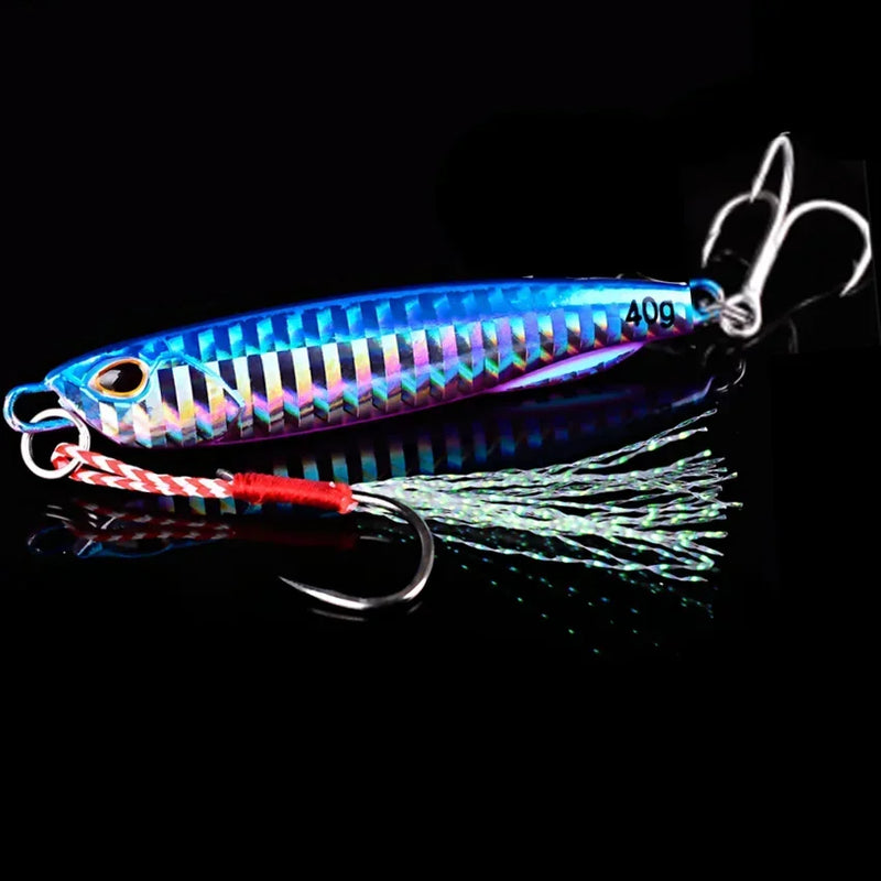 Kit 5 Iscas Metal Jig com Caixa – 10g a 60g | Isca Artificial para Pesca em Água Salgada e Doce