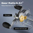 HANDING Flag Round Baitcasting Reel, Aluminum Alloy Body Fishing Reels, 13kg Max Drag, 5.3:1 Gear Ratio, 12+1 BB Reel for Pike