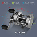 HANDING Flag Round Baitcasting Reel, Aluminum Alloy Body Fishing Reels, 13kg Max Drag, 5.3:1 Gear Ratio, 12+1 BB Reel for Pike