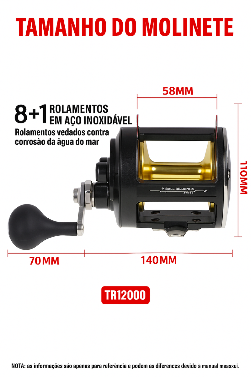 Carretilha SAMOLLA | Alto Desempenho em Alto-Mar |Drag 30kg