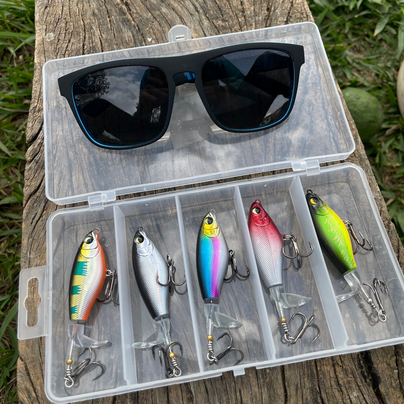 Isca Artificial Flutuante com Hélice 5 unidades + Manual da Pesca de Brinde