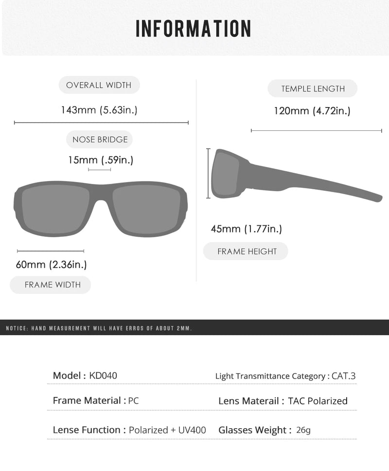 Óculos de Sol Polarizados KDEAM para Pesca Esportiva
