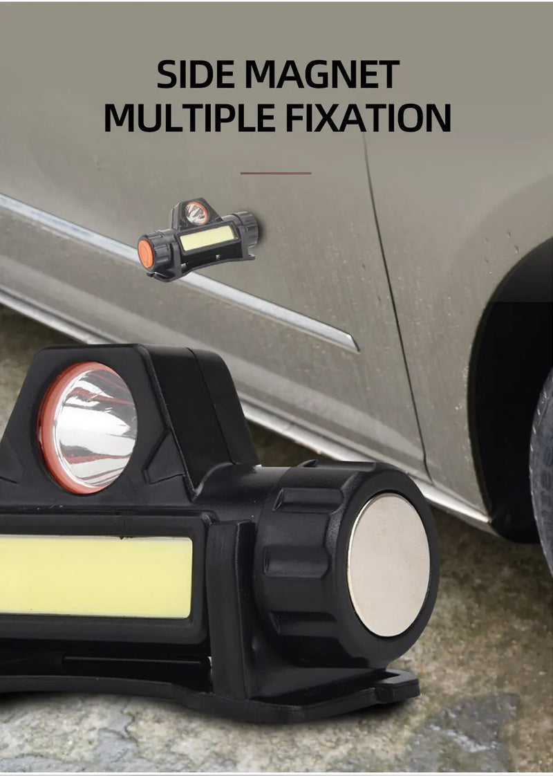 Recarregável COB LED USB Farol Forte Magnético Poderoso Farol Super Bright Waterproof Head Torch Para Pesca Ao Ar Livre