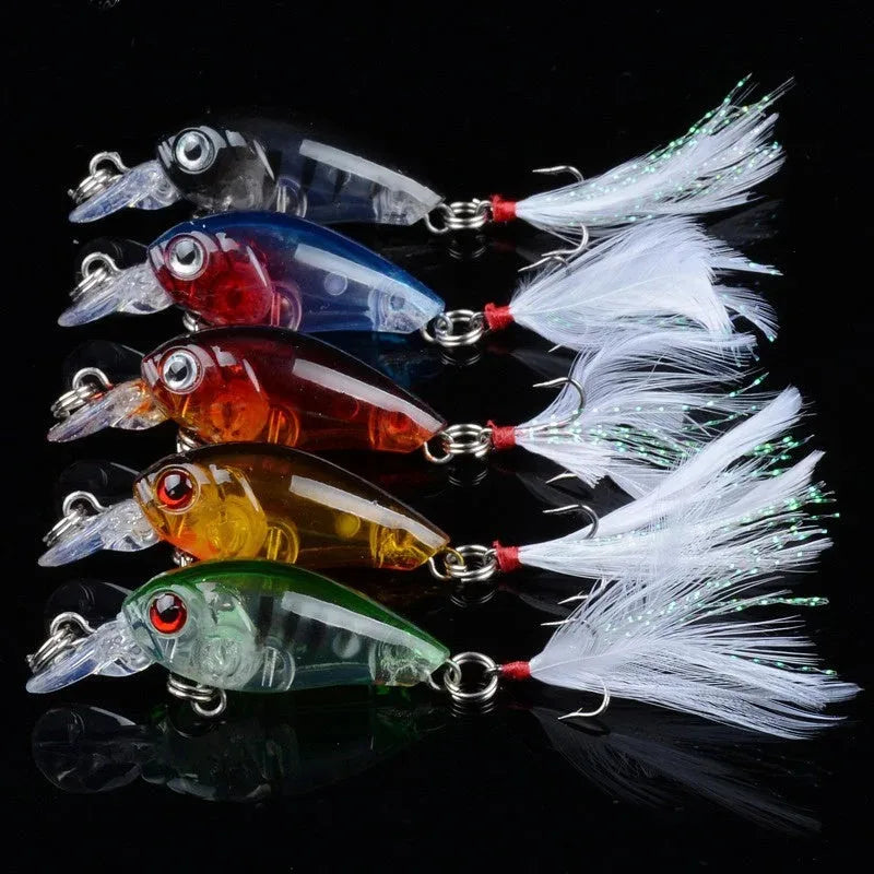 ANFS-Minnow Fishing Lure Set, Iscas Artificiais, Wobbler Crankbait, Combater Acessórios De Pesca, 4g, 4,5 centímetros, 5Pcs