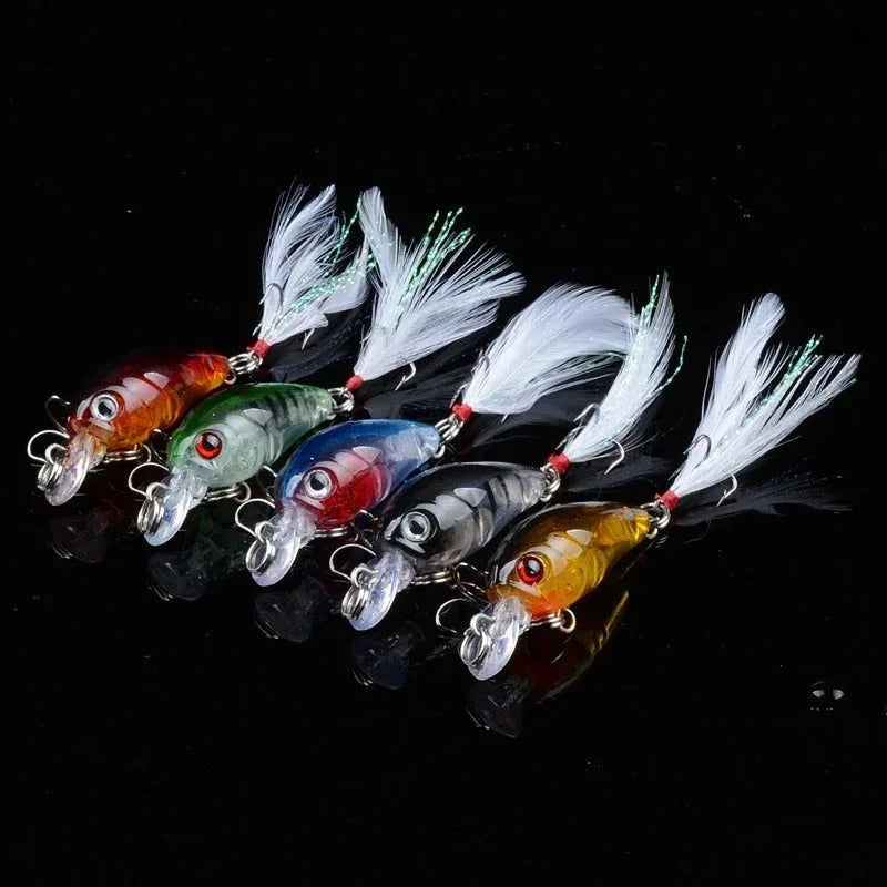 ANFS-Minnow Fishing Lure Set, Iscas Artificiais, Wobbler Crankbait, Combater Acessórios De Pesca, 4g, 4,5 centímetros, 5Pcs