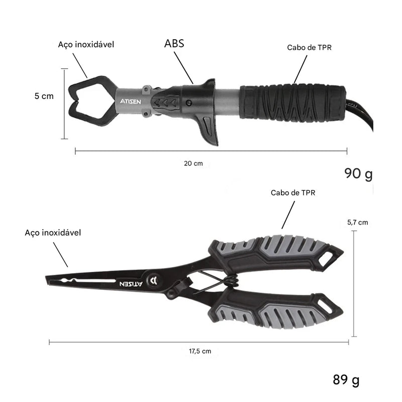 Alicate de Pesca Multifuncional com Punhos de Peixe - Precisão e Durabilidade