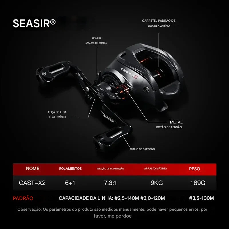 Carretilha SEASIR Cast X2: Precisão e Durabilidade em Cada Arremesso