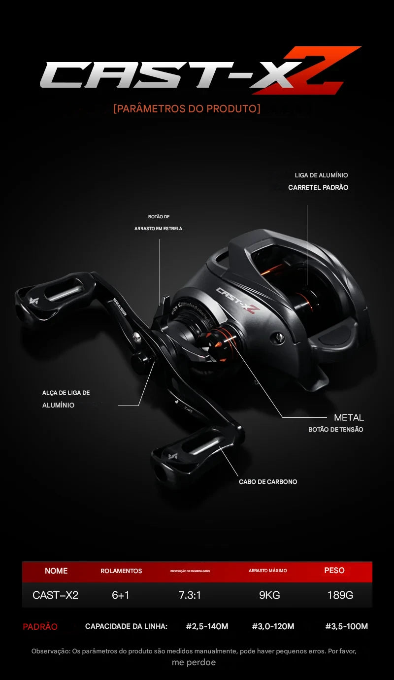 Carretilha SEASIR Cast X2: Precisão e Durabilidade em Cada Arremesso