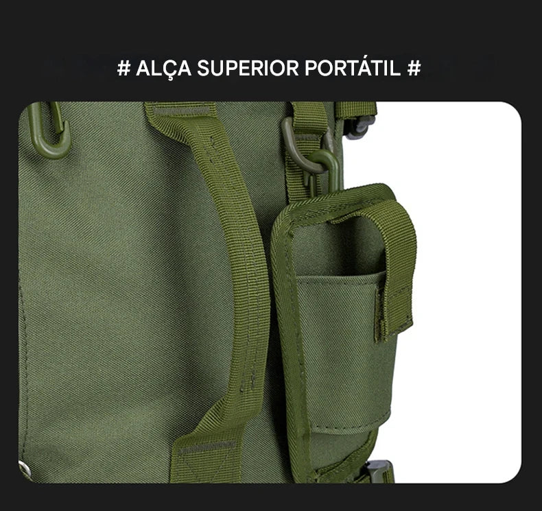 Mochila Tática de Pesca com Suporte para Haste e Armazenamento