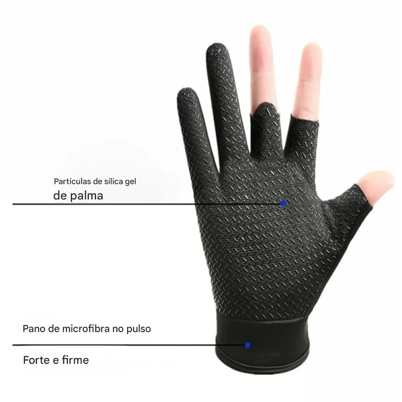 Luvas de Pesca Antiderrapantes com Proteção UV