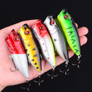 5 pçs isca de pesca popper flutuante isca dura artificial chatterbait isca de pesca poleiro pesca gancho de pesca